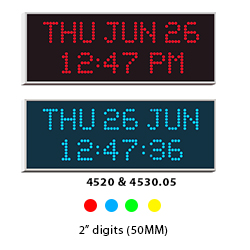 Wharton large series calendar clocks with day and date - 120mm (4.7") characters