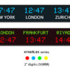 4740N.05 digital time zone wall clocks with 50mm (2") digits