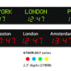 4740N.057 digital world time zone wall clocks with 57mm (2.3") digits