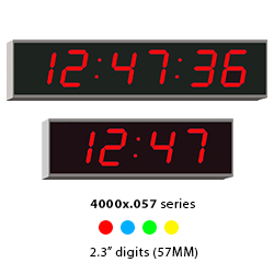 4000x.057 LED wall clocks with 57mm (2.3") digits