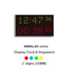 Large wall-mounted digital stopwatches with time-of-day clocks for laboratories, medicine, process control and research